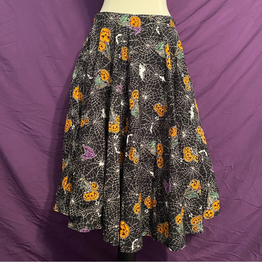 Hell Bunny Harlow Halloween Spiderweb Swing Skirt. Size M.